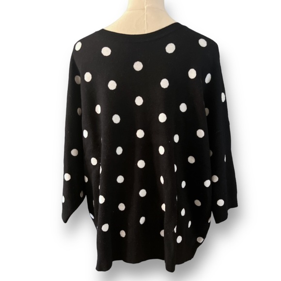 VICTOR GLEMAUD Knit Black/White Polka Dots SS Sweater Size 1X New Never … - Picture 3 of 7